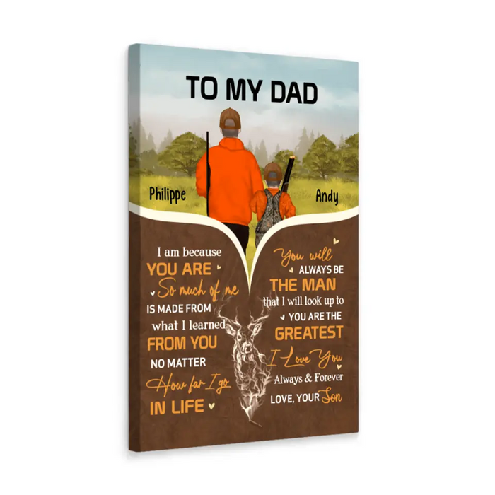 To My Dad - Personalized Gifts Custom Hunting Canvas for Dad, for Him, Hunting Lovers