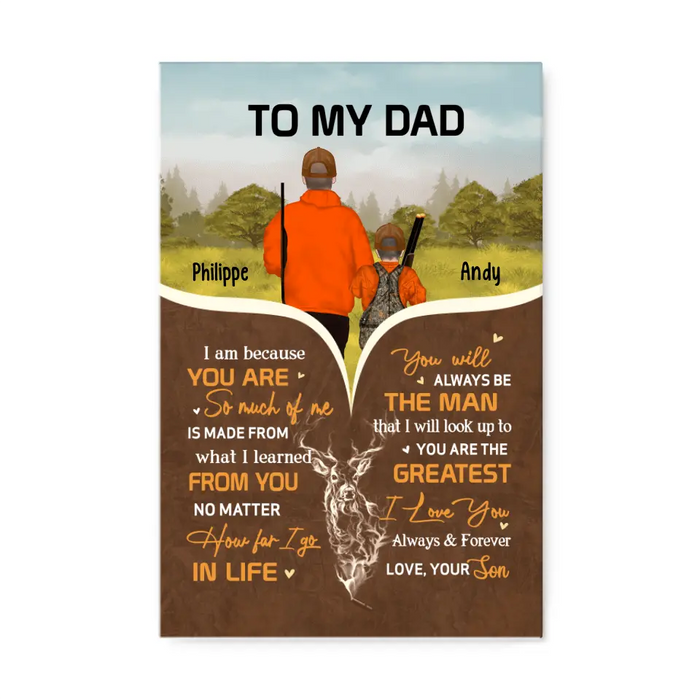 To My Dad - Personalized Gifts Custom Hunting Canvas for Dad, for Him, Hunting Lovers