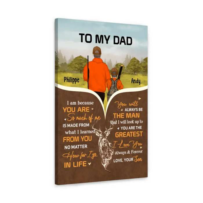 To My Dad - Personalized Gifts Custom Hunting Canvas for Dad, for Him, Hunting Lovers