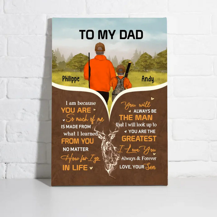 To My Dad - Personalized Gifts Custom Hunting Canvas for Dad, for Him, Hunting Lovers