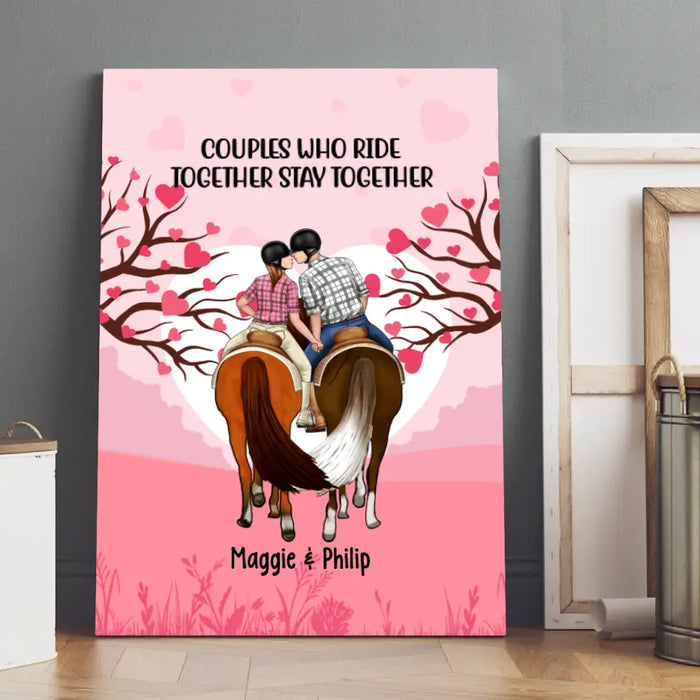 Couples Who Ride Together Stay Together - Personalized Canvas For Couples, Horseback Riding, Horse Lovers