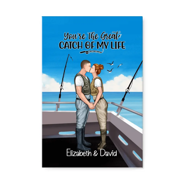 Fishing Partners For Life - Personalized Canvas For Couples, Fishing