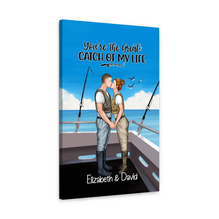 Fishing Partners For Life - Personalized Canvas For Couples, Fishing