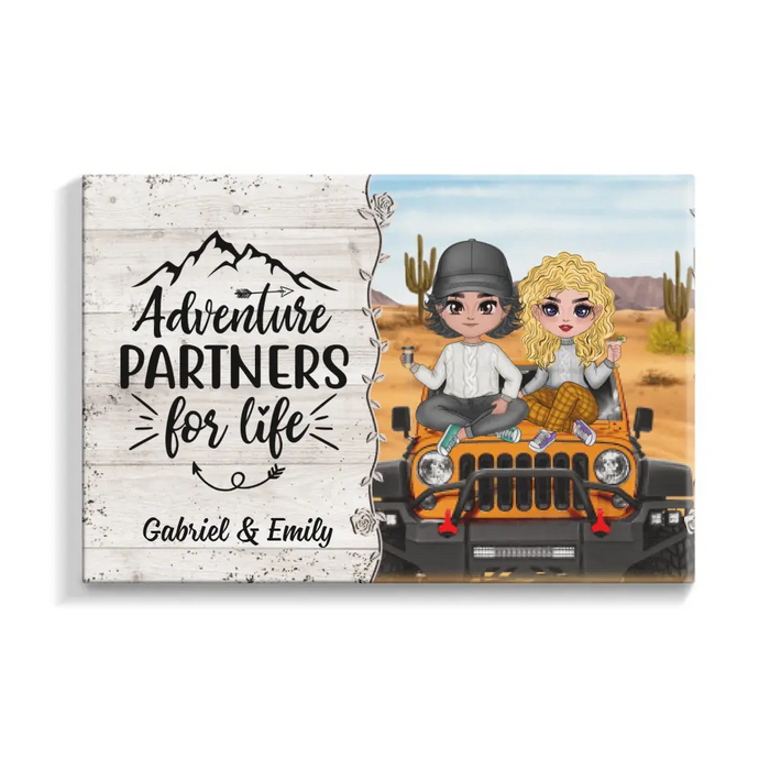 Adventure Partners For Life - Personalized Canvas For Couples, Her, Him, Off-Road Lovers