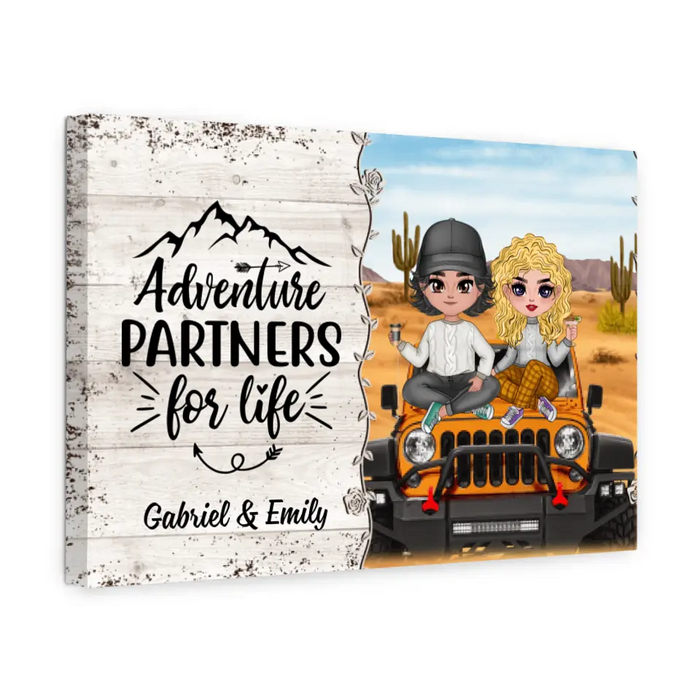 Adventure Partners For Life - Personalized Canvas For Couples, Her, Him, Off-Road Lovers