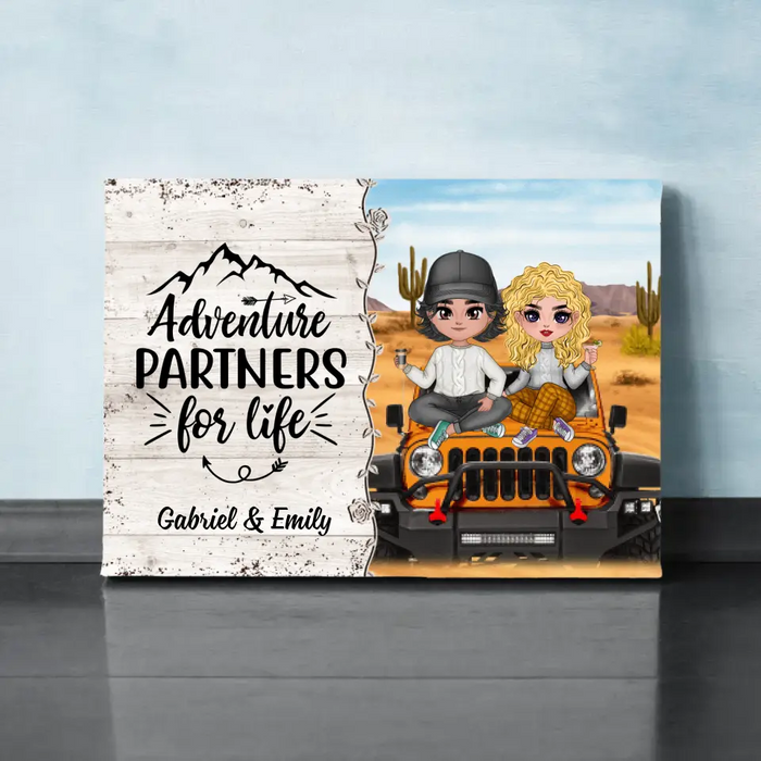 Adventure Partners For Life - Personalized Canvas For Couples, Her, Him, Off-Road Lovers