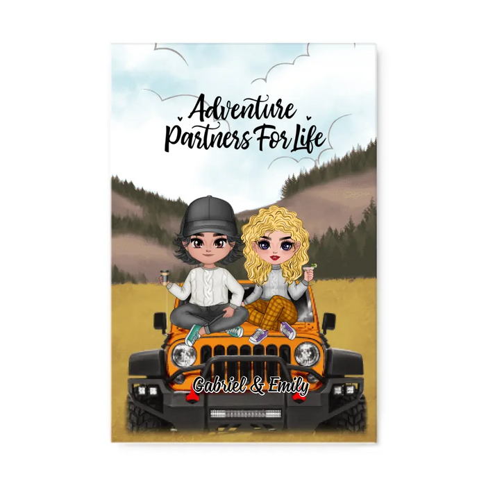 Adventure Partners For Life - Personalized Canvas For Couples, Her, Him, Off-Road Lovers