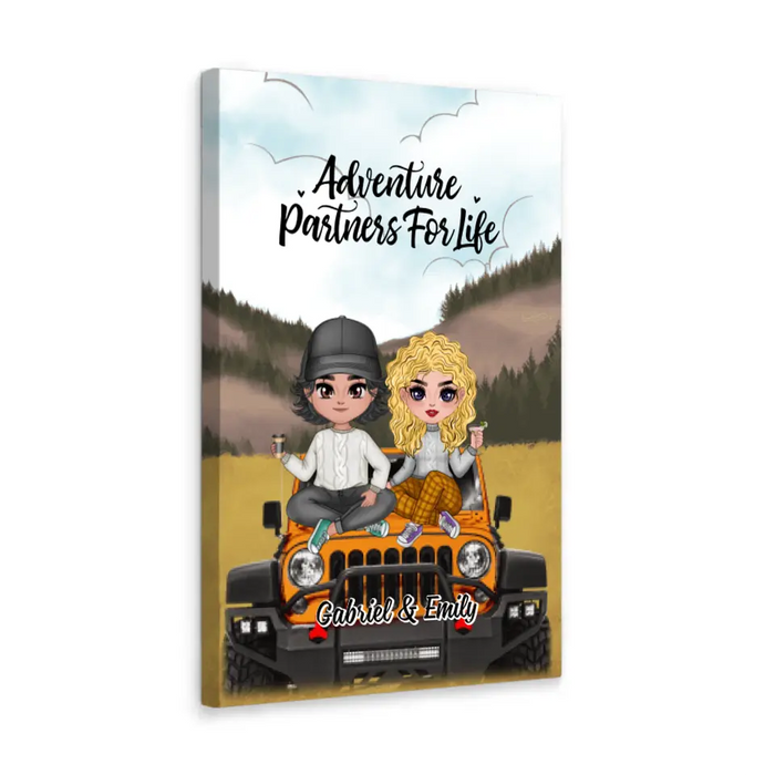 Adventure Partners For Life - Personalized Canvas For Couples, Her, Him, Off-Road Lovers