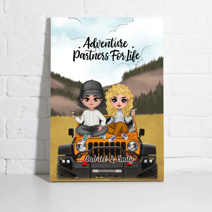 Adventure Partners For Life - Personalized Canvas For Couples, Her, Him, Off-Road Lovers