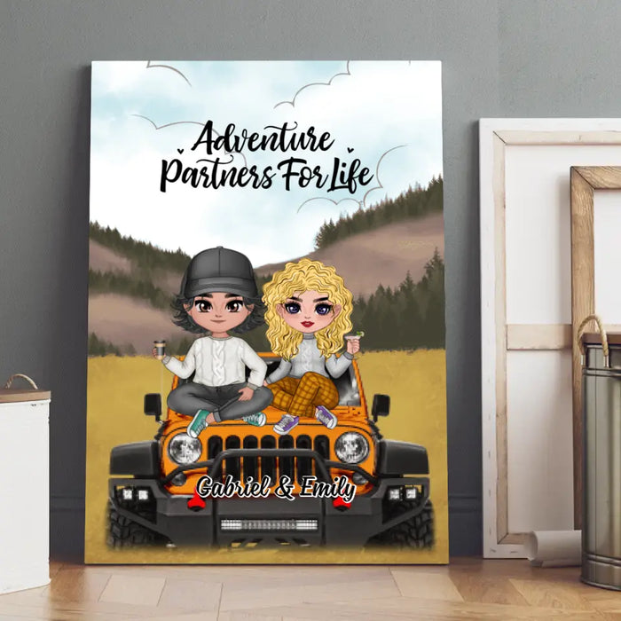 Adventure Partners For Life - Personalized Canvas For Couples, Her, Him, Off-Road Lovers