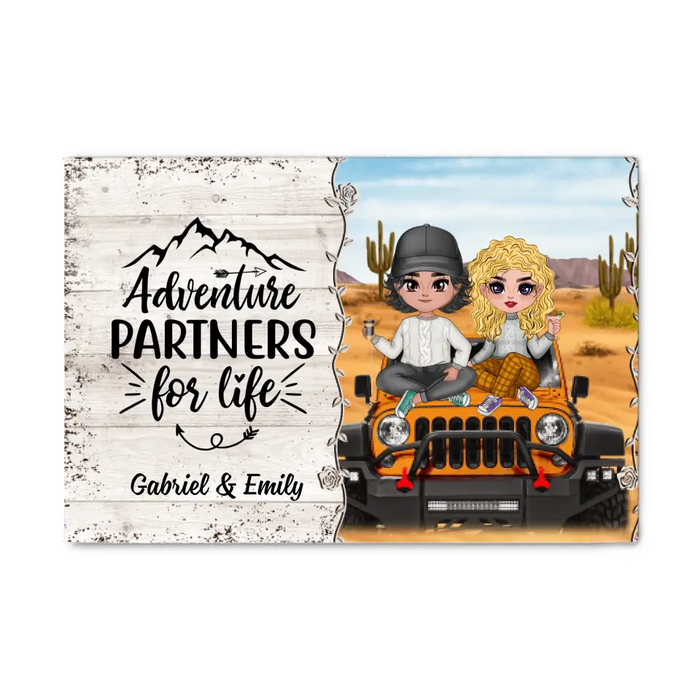 Adventure Partners For Life - Personalized Canvas For Couples, Her, Him, Off-Road Lovers