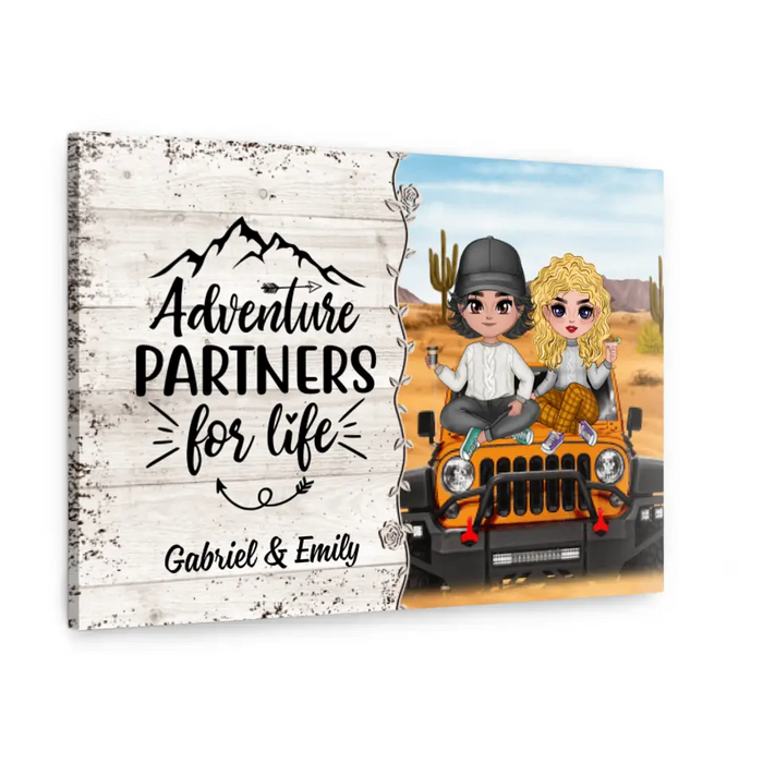 Adventure Partners For Life - Personalized Canvas For Couples, Her, Him, Off-Road Lovers