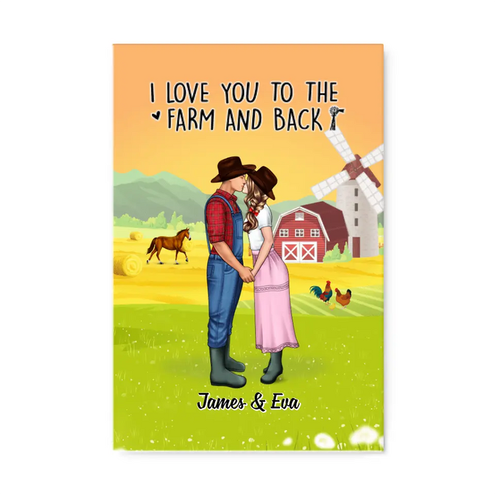 I Love You To The Farm And Back - Personalized Canvas For Couples, Her, Him, Farmer