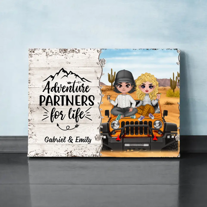 Adventure Partners For Life - Personalized Canvas For Couples, Her, Him, Off-Road Lovers