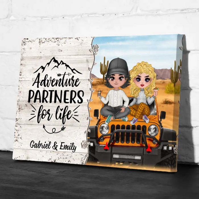 Adventure Partners For Life - Personalized Canvas For Couples, Her, Him, Off-Road Lovers