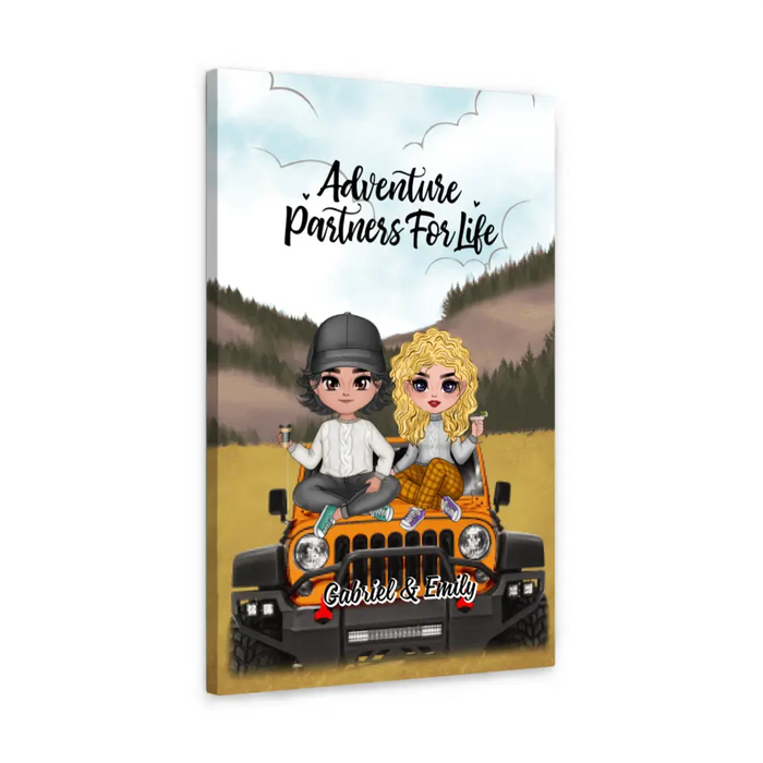 Adventure Partners For Life - Personalized Canvas For Couples, Her, Him, Off-Road Lovers