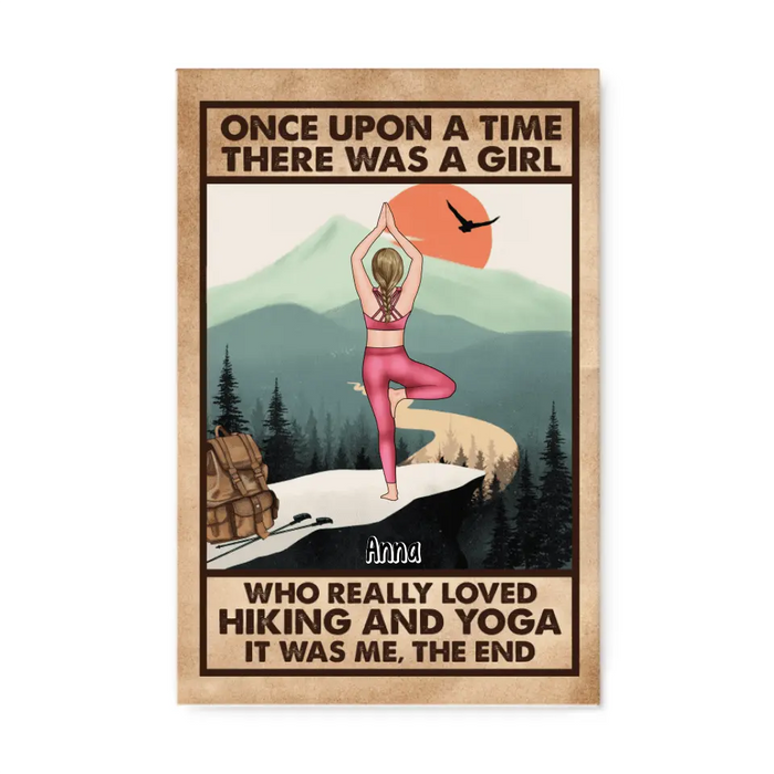 There Was A Girl Who Really Loved Yoga And Hiking - Personalized Canvas For Her, Yoga, Hiking