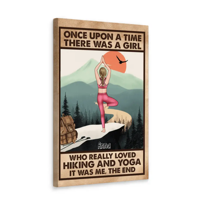 There Was A Girl Who Really Loved Yoga And Hiking - Personalized Canvas For Her, Yoga, Hiking