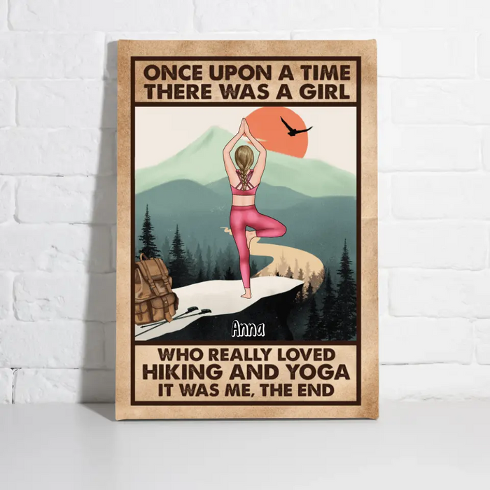 There Was A Girl Who Really Loved Yoga And Hiking - Personalized Canvas For Her, Yoga, Hiking