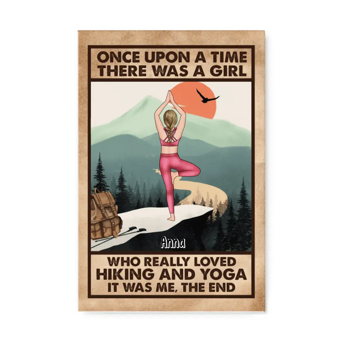 There Was A Girl Who Really Loved Yoga And Hiking - Personalized Canvas For Her, Yoga, Hiking