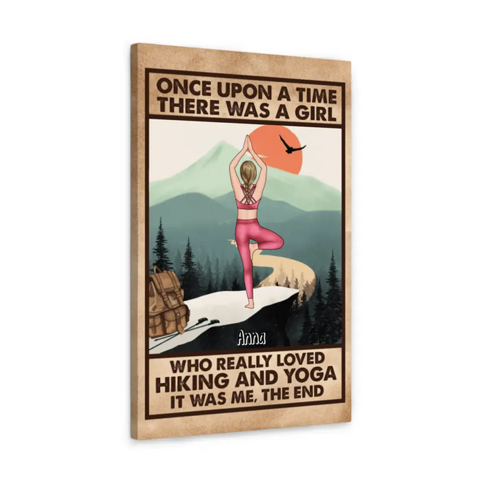 There Was A Girl Who Really Loved Yoga And Hiking - Personalized Canvas For Her, Yoga, Hiking