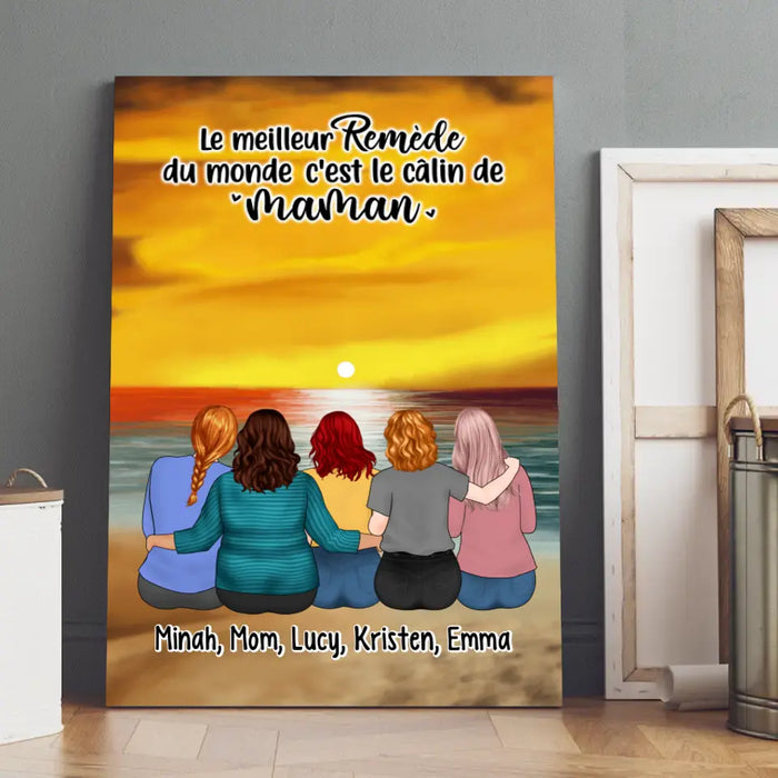 Le Meilleur Remède Du Monde C'est Le Câlin De Maman - Personalized Canvas For Mom, Daughters, Mother's Day