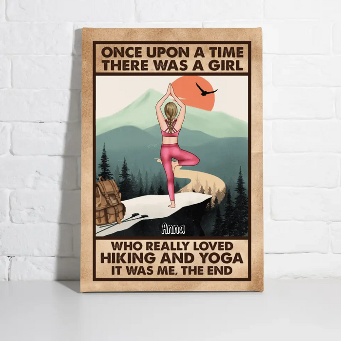 There Was A Girl Who Really Loved Yoga And Hiking - Personalized Canvas For Her, Yoga, Hiking