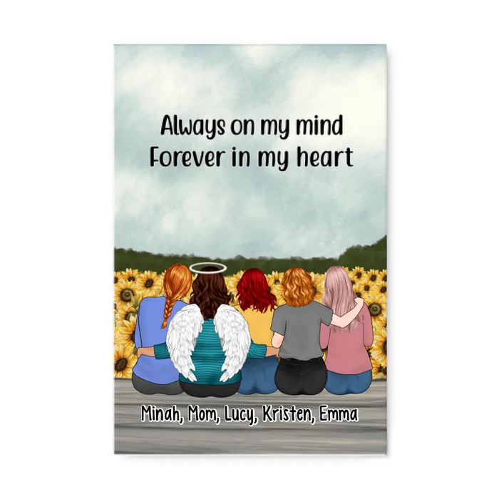 Always On My Mind Forever In My Heart - Personalized Canvas For Mom, Daughters, Mother's Day