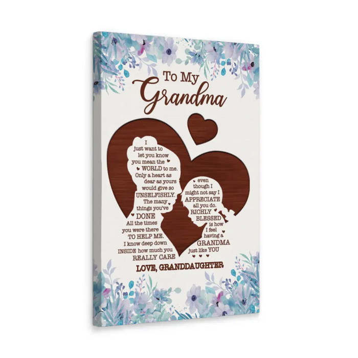 I Just Want To Let You Know You Mean The World To Me - Personalized Canvas For Grandma, Mother's Day