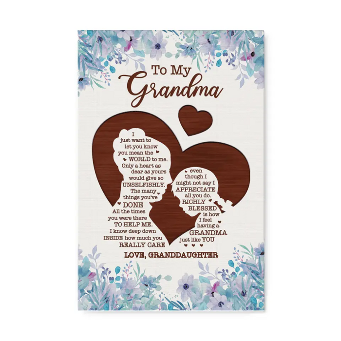 I Just Want To Let You Know You Mean The World To Me - Personalized Canvas For Grandma, Mother's Day