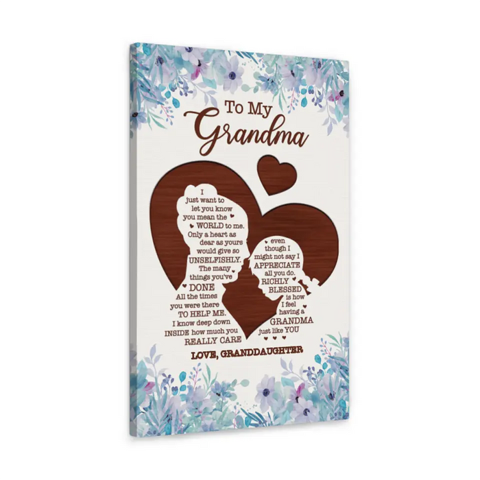 I Just Want To Let You Know You Mean The World To Me - Personalized Canvas For Grandma, Mother's Day