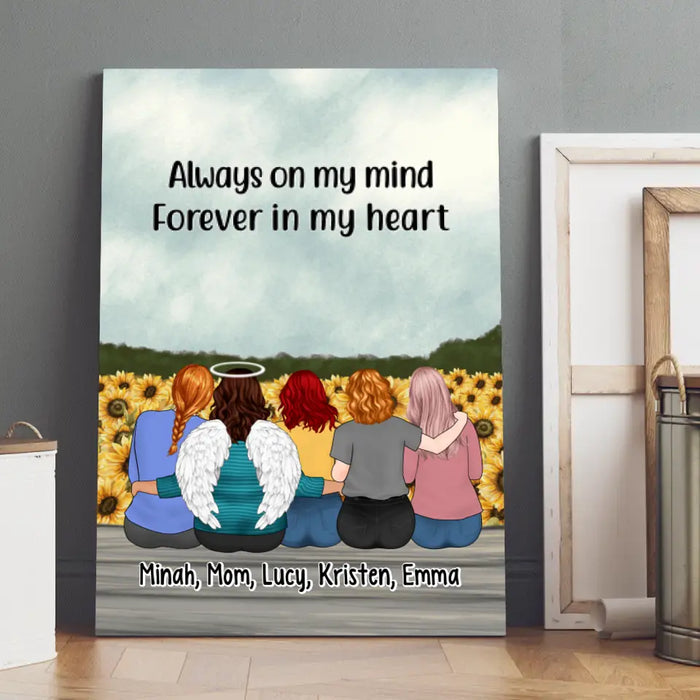 Always On My Mind Forever In My Heart - Personalized Canvas For Mom, Daughters, Mother's Day