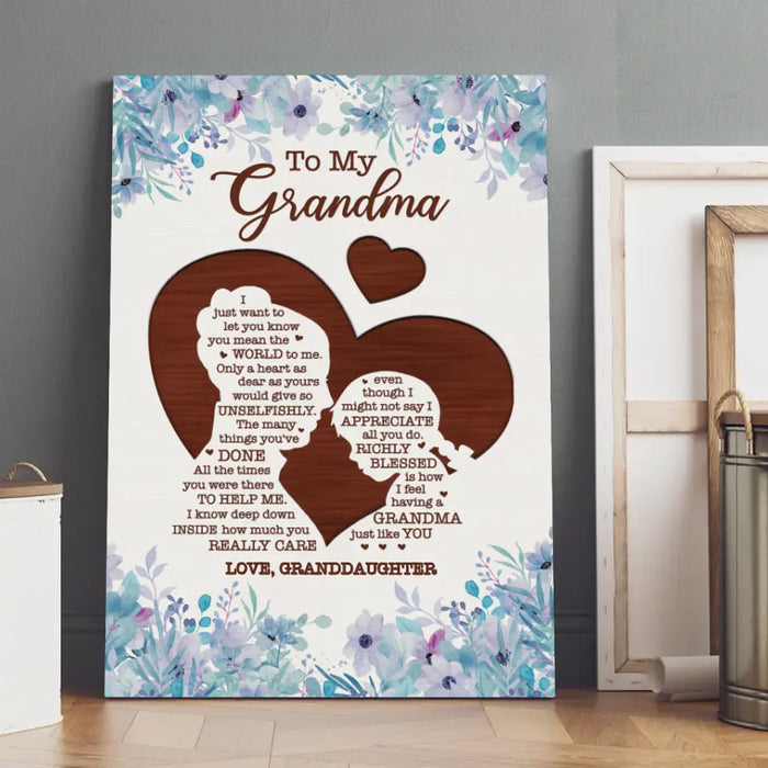 I Just Want To Let You Know You Mean The World To Me - Personalized Canvas For Grandma, Mother's Day