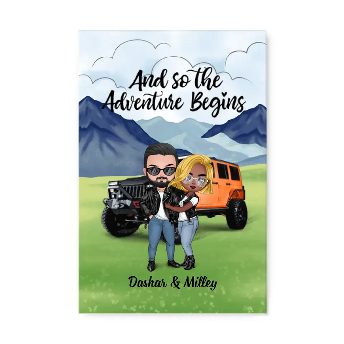 And So The Adventure Begins - Personalized Canvas For Car Lovers, Off-Road