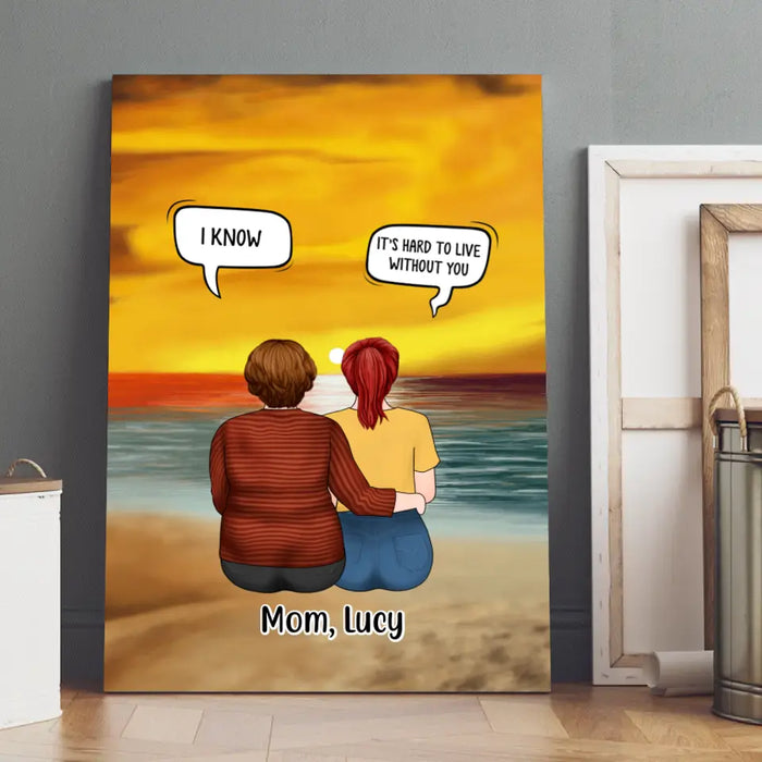 Mother & Daughter In Conversation - Personalized Canvas For Mom, Daughter, Mother's Day