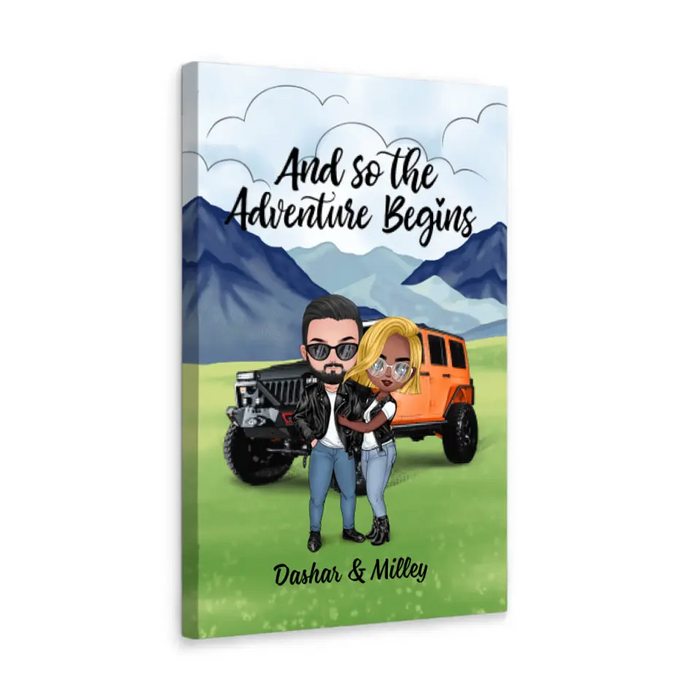 And So The Adventure Begins - Personalized Canvas For Car Lovers, Off-Road