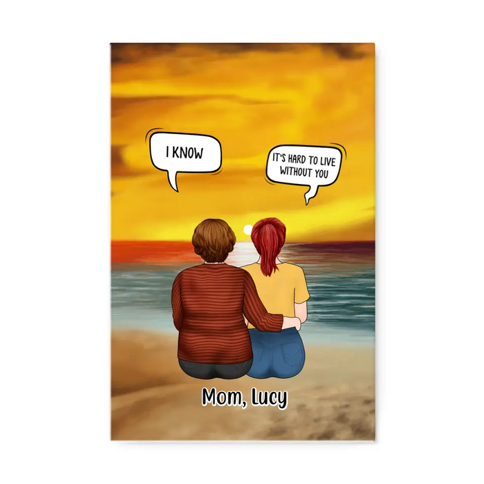 Mother & Daughter In Conversation - Personalized Canvas For Mom, Daughter, Mother's Day