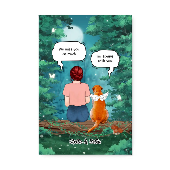 Up To 4 Dogs In Conversation With Dog Mom - Personalized Canvas For Dog Lovers, Memorial