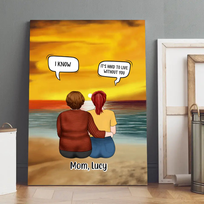 Mother & Daughter In Conversation - Personalized Canvas For Mom, Daughter, Mother's Day