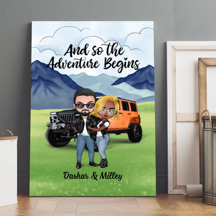 And So The Adventure Begins - Personalized Canvas For Car Lovers, Off-Road