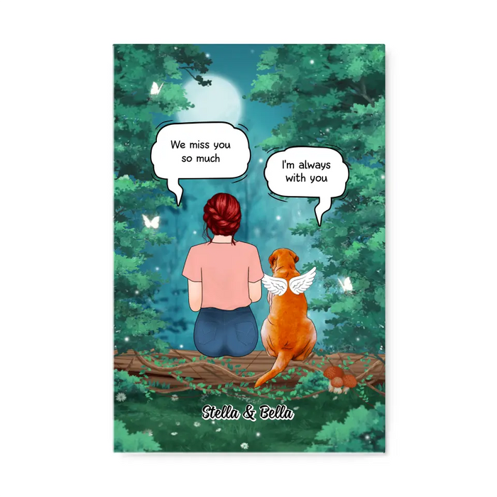 Up To 4 Dogs In Conversation With Dog Mom - Personalized Canvas For Dog Lovers, Memorial