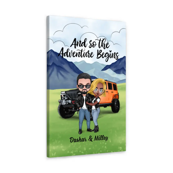 And So The Adventure Begins - Personalized Canvas For Car Lovers, Off-Road