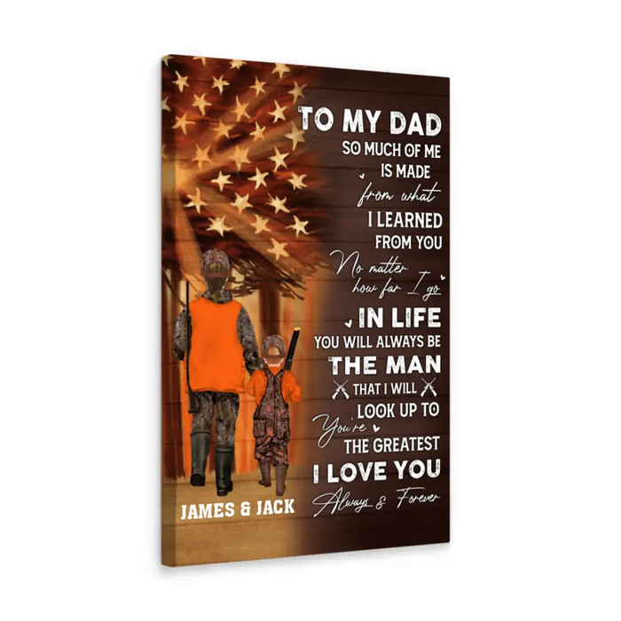 To My Dad - Personalized Gifts Custom Hunting Canvas for Son or Dad, Hunting Lovers