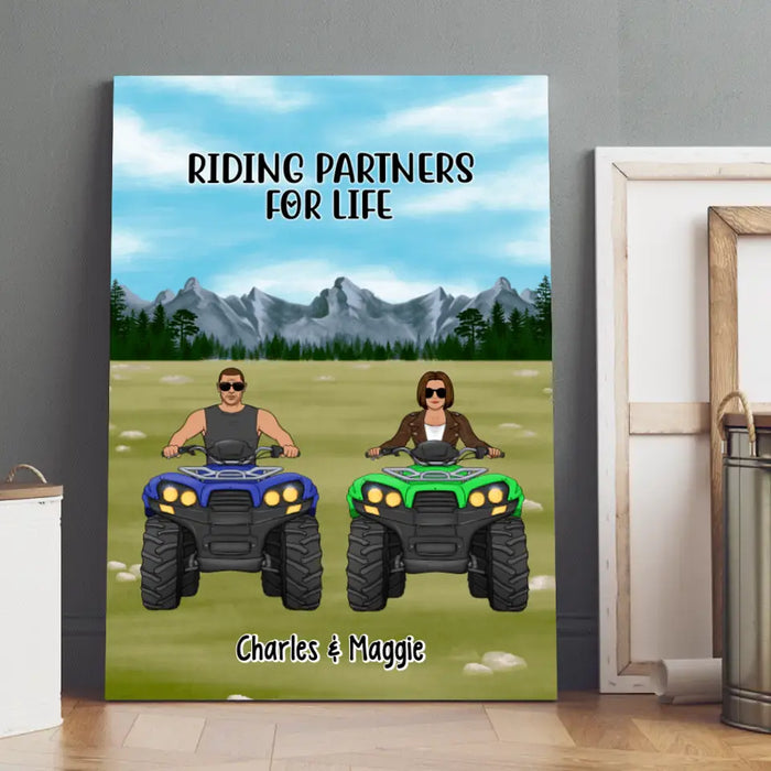 All-Terrain Vehicle Riding Partners - Personalized Canvas For Couples, Him, Her, Off Road Lovers