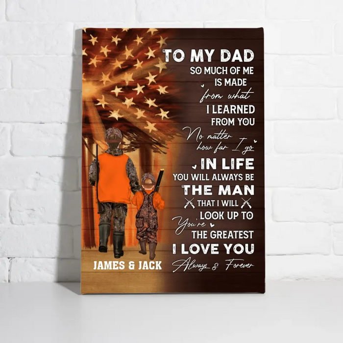 To My Dad - Personalized Gifts Custom Hunting Canvas for Son or Dad, Hunting Lovers