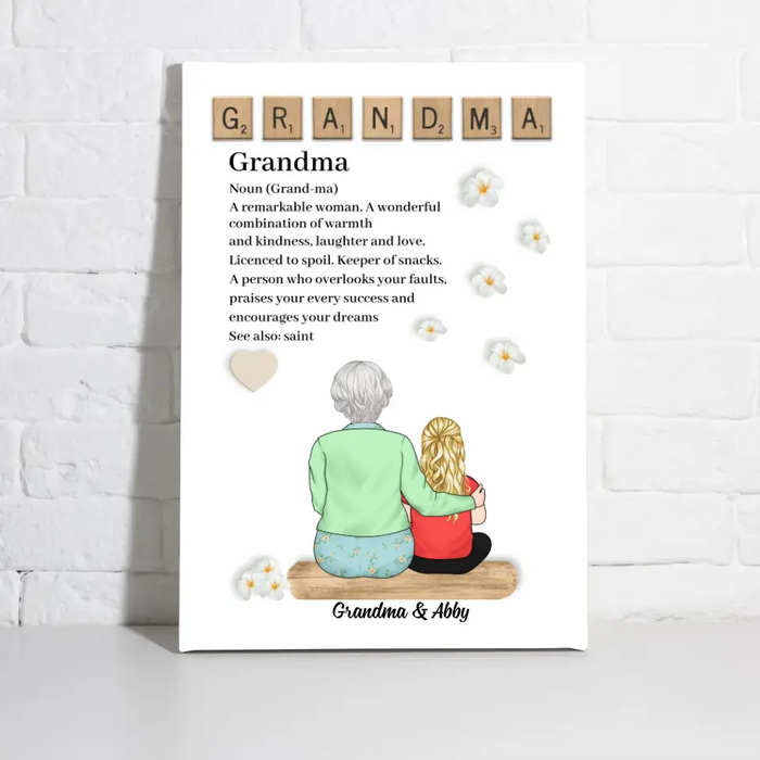 Up To 4 Kids Grandma A Remarkable Woman - Personalized Canvas For Her, Grandma