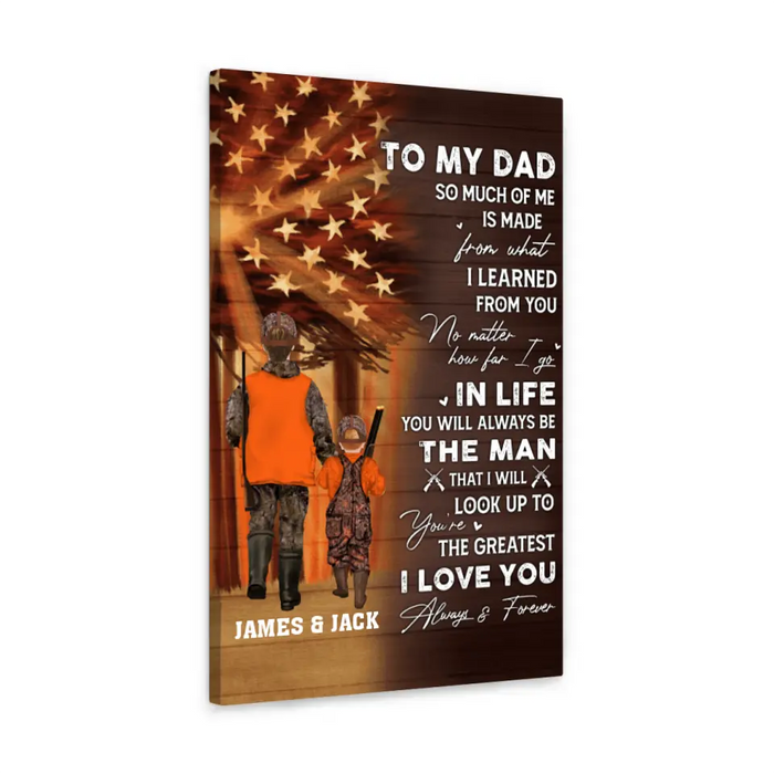 To My Dad - Personalized Gifts Custom Hunting Canvas for Son or Dad, Hunting Lovers