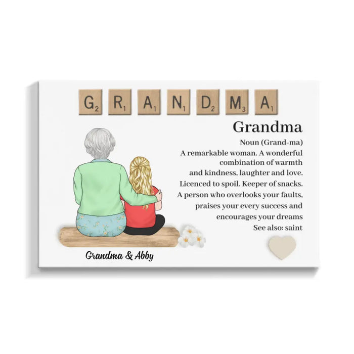 Up To 4 Kids Grandma A Remarkable Woman - Personalized Canvas For Her, Grandma