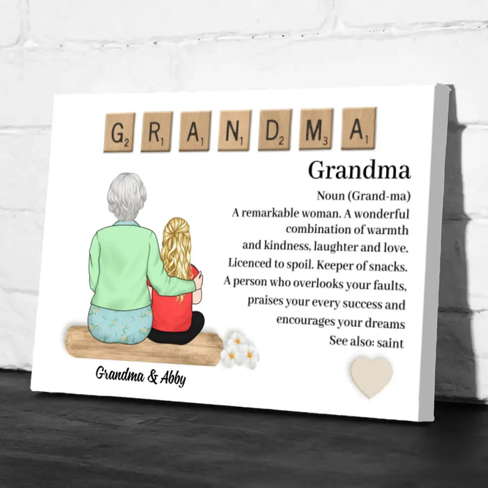 Up To 4 Kids Grandma A Remarkable Woman - Personalized Canvas For Her, Grandma