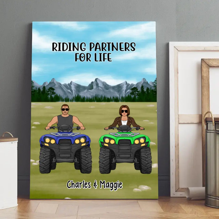 All-Terrain Vehicle Riding Partners - Personalized Canvas For Couples, Him, Her, Off Road Lovers